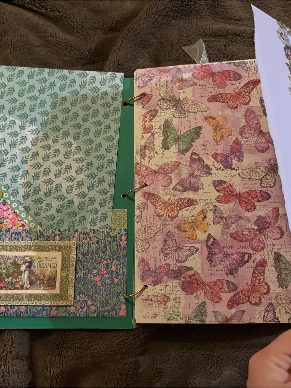Garden Junk Journal Notebook with Floral & Butterfly Cover - Homemade - Picture 3 of 7